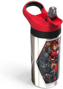 img 2 attached to 🥤 Marvel 19oz Stainless Steel Water Bottle in Striking Red and Black