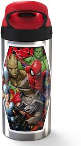 img 1 attached to 🥤 Marvel 19oz Stainless Steel Water Bottle in Striking Red and Black