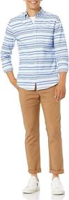 img 1 attached to Amazon Essentials: Slim Fit Long Sleeve Stripe Shirt for Stylish Men's Clothing