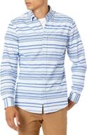 amazon essentials: slim fit long sleeve stripe shirt for stylish men's clothing logo
