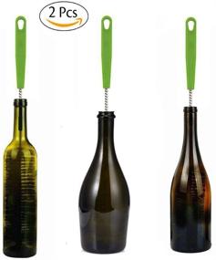 img 2 attached to 🧼 Bottle Cleaning Brush Set - Ideal for Washing Narrow Neck Beer, Kombucha, and Water Bottles - Bendable Brushes for Household Cleaning (2pcs)