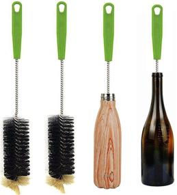 img 3 attached to 🧼 Bottle Cleaning Brush Set - Ideal for Washing Narrow Neck Beer, Kombucha, and Water Bottles - Bendable Brushes for Household Cleaning (2pcs)