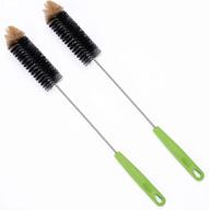 🧼 bottle cleaning brush set - ideal for washing narrow neck beer, kombucha, and water bottles - bendable brushes for household cleaning (2pcs) logo