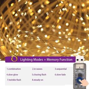 img 2 attached to 🌟 YASENN 100LED 33ft Fairy Lights USB Powered: Twinkling Copper Wire String Lights with Remote Control - Christmas Party Decoration, Warm White