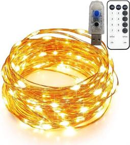 img 4 attached to 🌟 YASENN 100LED 33ft Fairy Lights USB Powered: Twinkling Copper Wire String Lights with Remote Control - Christmas Party Decoration, Warm White