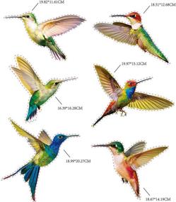img 3 attached to 🐦 Pack of 6 Large Anti-Collision Hummingbird Window Clings, Non-Adhesive Vinyl Decals to Prevent Bird Strikes on Glass, Window Clings with Vibrant Hummingbird Stickers