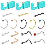 piercing disposable silver stainless nostril logo