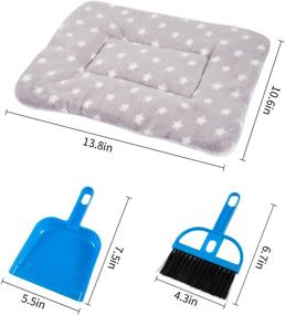 img 3 attached to Thick Plush Guinea Pig Hamster Mat Set - 5pcs Soft Pet Sleeping Bedding Pads with Bonus Cage Cleaning Dustpan Brush for Rabbit Chinchilla Squirrel Hedgehog Small Animals (Random Color)