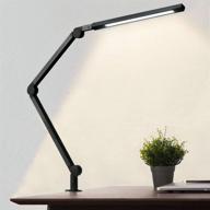 💡 architect desk lamp with clamp, eye-care swing arm, stepless dimming & adjustable color temperature, modern design with memory & timing function for study, work, home, office, 10w логотип