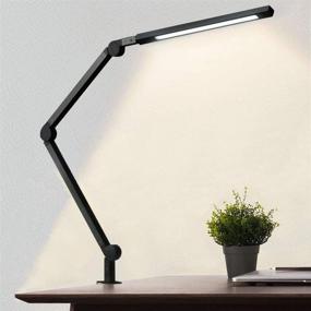 img 4 attached to 💡 Architect Desk Lamp with Clamp, Eye-Care Swing Arm, Stepless Dimming & Adjustable Color Temperature, Modern Design with Memory & Timing Function for Study, Work, Home, Office, 10W