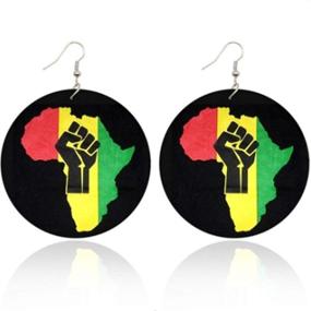 img 2 attached to African Earrings Natural Background Statement