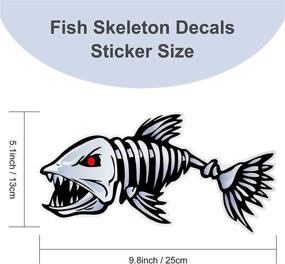 img 3 attached to 🐟 Set of 2 Fish Skeleton Decals - Waterproof Vinyl Fish Car Decals for Truck, Kayak, and Boat - Reflective Decals Accessories, 9.8 x 5.1 Inch