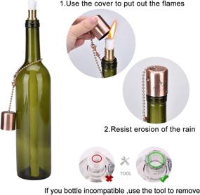 img 3 attached to 🍷 4-Pack LinkBro Wine Bottle Torch Kit: Includes 4 Durable Torch Wicks, Red Antique Copper Lamp Cover, and Brass Wick Mount - Create an Outdoor Wine Bottle Light by Adding a Bottle