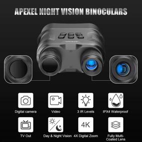 img 3 attached to 🔍 Advanced Digital Night Vision Binoculars: Ideal for Complete Darkness, Hunting, Spy, and Surveillance with Included 32GB Memory Card and Impressive 1300ft Infrared Range