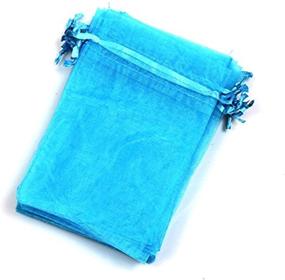img 1 attached to 🔹 EDENKISS Wholesale Option - Blue Turquoise Drawstring Organza Jewelry Pouch Bags in 2.8x3.6, 4x6, and 5x7 Sizes (100, 4x6)