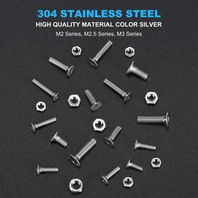 img 1 attached to 🔩 Pack of 480 MEIYYJ M2 M2.5 M3 Hex Socket Flat Head Screws - 304 Stainless Steel Hexagonal Countersunk Screws