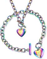myneney initial bracelet neckalce stainless girls' jewelry logo