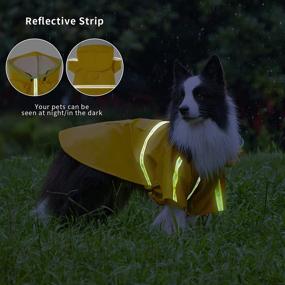 img 2 attached to 🌧️ Stay Dry in Style: Waterproof Hooded Dog Raincoat with Reflective Strip & Leash Hole for Large Dogs