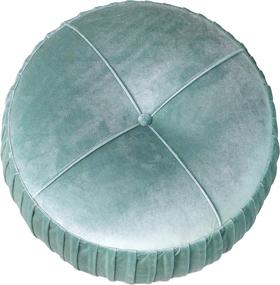 img 2 attached to Emerald Helena Velvet Small Round Ottoman by New Pacific Direct - Ottomans & Cubes