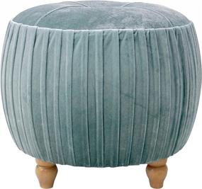 img 1 attached to Emerald Helena Velvet Small Round Ottoman by New Pacific Direct - Ottomans & Cubes