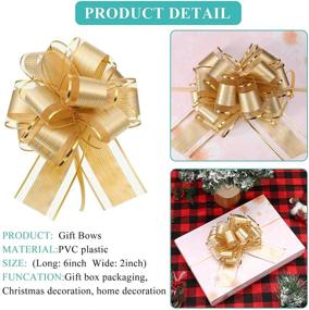 img 1 attached to 🎁 20 Prime Pull Bows for Gift Baskets - Ideal for Wedding, Floral & Christmas Decor - 6" Diameter (Gold)