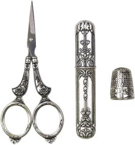 img 4 attached to 🧵 Sewing Tools Set with Embroidery Scissors, Metal Needle Case, Thimble for Quilting, Craft, Needlework & Everyday Use - Ultimate Sewing Tool Kit