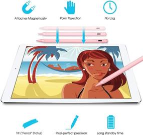 img 2 attached to 🖊️ Стилус высокой точности для Apple iPad (2018-2020) - Без задержек, наклона и отклонения ладони - Розовый - Совместим с iPad 6, iPad Mini 5, iPad Air 3, iPad Pro (11/12.9")