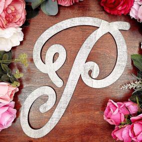 img 3 attached to 🔠 Rustic Wooden Monogram Letters - Letter P - Ideal for Crafts and Rustic Home Decor (13 inches)