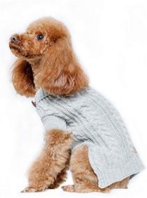 img 2 attached to 🐾 Cozy and Stylish: yunqi Classic Cable Knit Pet Dog Cat Sweater for Small Dogs - Perfect Winter & Spring Attire