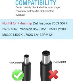 img 3 attached to 🔌 High-Performance 130W AC Charger Compatible with Dell Vostro 7500 7590, XPS 15 7590 All-in-One Laptop - Adapter Power Supply Cord