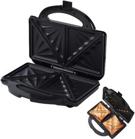 img 4 attached to VCJ Electric Panini Grill Toaster: Extra Deep Non-stick Plates, Indicator Light | Easy to Clean & Store Sandwich Maker