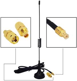 img 4 attached to 🔍 Enhanced 1090MHz Antenna: onelinkmore MCX Plug Connector 2.5dbi Gains ADS-B Aerial with Magnet Base & RG174 1M Cable + MCX Female to SMA Male Adapter