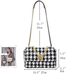 img 3 attached to Leather Houndstooth Shoulder Fashion Crossbody Women's Handbags & Wallets