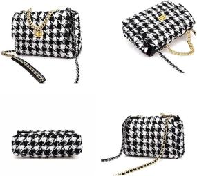 img 1 attached to Leather Houndstooth Shoulder Fashion Crossbody Women's Handbags & Wallets