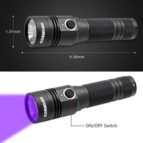 img 2 attached to 🔦 Rechargeable UV Flashlight by COSMOING - 395nm Black Light with IP65 Waterproofing: Ideal Pet Urine Detector for Dog Cat Stains, Scorpion, Bed Bug, Household Wardrobe, and Toilet