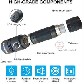 img 3 attached to 🔦 Rechargeable UV Flashlight by COSMOING - 395nm Black Light with IP65 Waterproofing: Ideal Pet Urine Detector for Dog Cat Stains, Scorpion, Bed Bug, Household Wardrobe, and Toilet