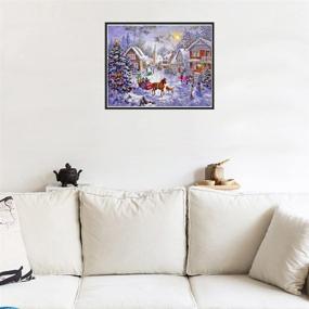 img 1 attached to 🎨 InnLife DIY 5D Diamond Painting Kit: Snow & Surrey, Rhinestone Embroidery Cross Stitch Arts & Craft for Christmas Home Wall Décor