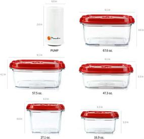 img 3 attached to 🍅 Pomodoro Food Storage Vacuum Seal Containers: Preserve Food Longer with Automatic Vacuum Sealer Pump (5-Piece + Pump)