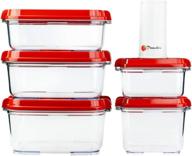 🍅 pomodoro food storage vacuum seal containers: preserve food longer with automatic vacuum sealer pump (5-piece + pump) logo