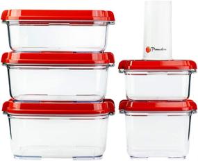 img 4 attached to 🍅 Pomodoro Food Storage Vacuum Seal Containers: Preserve Food Longer with Automatic Vacuum Sealer Pump (5-Piece + Pump)