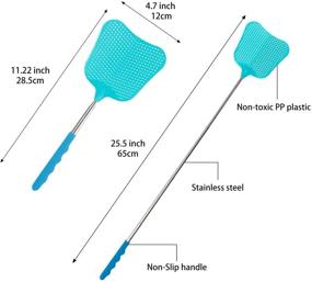 img 3 attached to 🪰 STUHAD Heavy Duty Retractable Fly Swatters Set - Durable Telescopic Extendable Stainless Steel Handles for Home, Classroom, Office - 4 Pcs, 4 Colors
