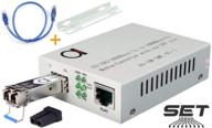 🔌 lc single mode gigabit fiber media converter - with 20 km (12.42 miles) lc sfp - lc to utp cat5e cat6 10/100/1000 rj-45 - auto sensing for gigabit or fast ethernet speed - jumbo frame & llf support logo