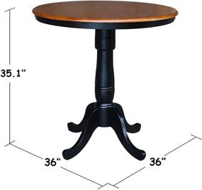 img 1 attached to 🌐 International Concepts 36-Inch Round High Top Ped Table, Black/Cherry - Stylish and Versatile Furniture for your Space