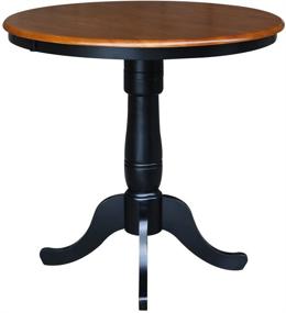 img 3 attached to 🌐 International Concepts 36-Inch Round High Top Ped Table, Black/Cherry - Stylish and Versatile Furniture for your Space