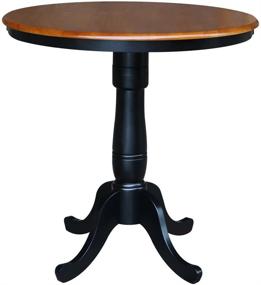 img 4 attached to 🌐 International Concepts 36-Inch Round High Top Ped Table, Black/Cherry - Stylish and Versatile Furniture for your Space