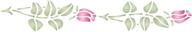 🌹 классический шаблон границы цветов, 7,5 x 1,5 дюйма - шаблон розового бутона для росписи стен цветами. логотип