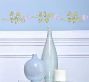 img 3 attached to 🌹 Classic Flower Border Stencil, 7.5 x 1.5 inch - Rose Bud Template for Painting Walls with Flowers