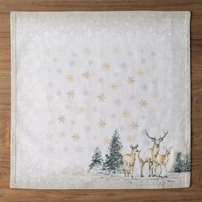 img 3 attached to 🦌 Maison d' Hermine Deer in The Woods 100% Cotton Soft and Comfortable Set of 4 Napkins: Ideal for Family Dinners, Weddings, Cocktail Parties, Kitchen Use, Thanksgiving/Christmas (20 Inch by 20 Inch).