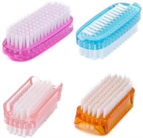 img 4 attached to 🧼 Nail Brush Set: 4-Piece Fingernail Cleaning Hand Brushes for Effective Scrubbing and Hand Washing