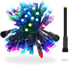 img 4 attached to 🎄 100pcs GMJYC WS2811 Pixels Christmas Lights Outdoor - Individually Addressable IP68 Diffused Digital RGB LED String Light with 3 Pin Waterproof Connector 12mm Dream Color Black Wire for Party/Garden - 12V